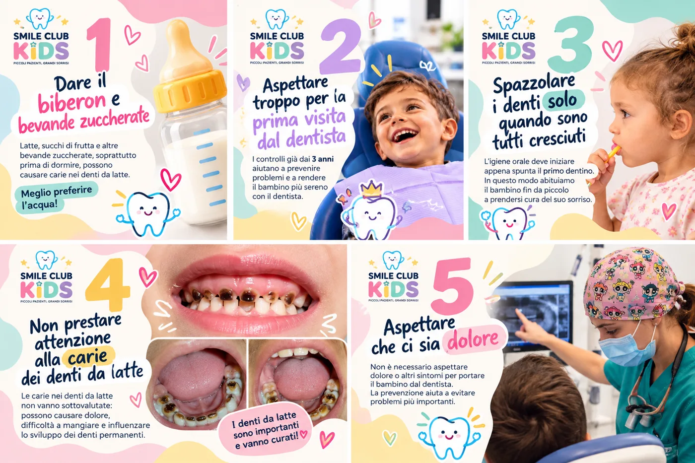 I 5 errori più comuni dei genitori nella cura dei denti dei bambini